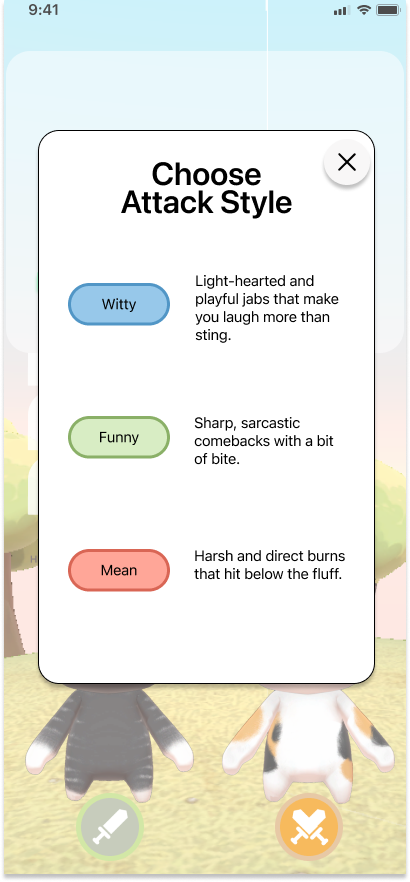 Choose Attack Style — Witty, Funny, Snarky